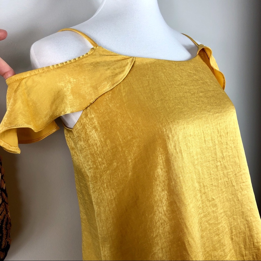 Gold Ruffled Top w/ Low Cut Back - Picture 7 of 9